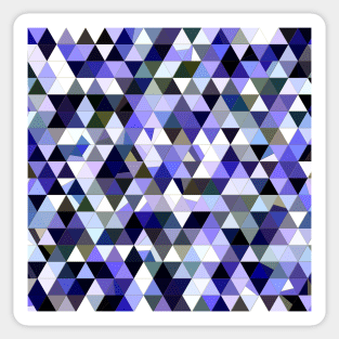 Blue, Grey, Black and White Abstract Imperfect Triangles Mosaic Sticker